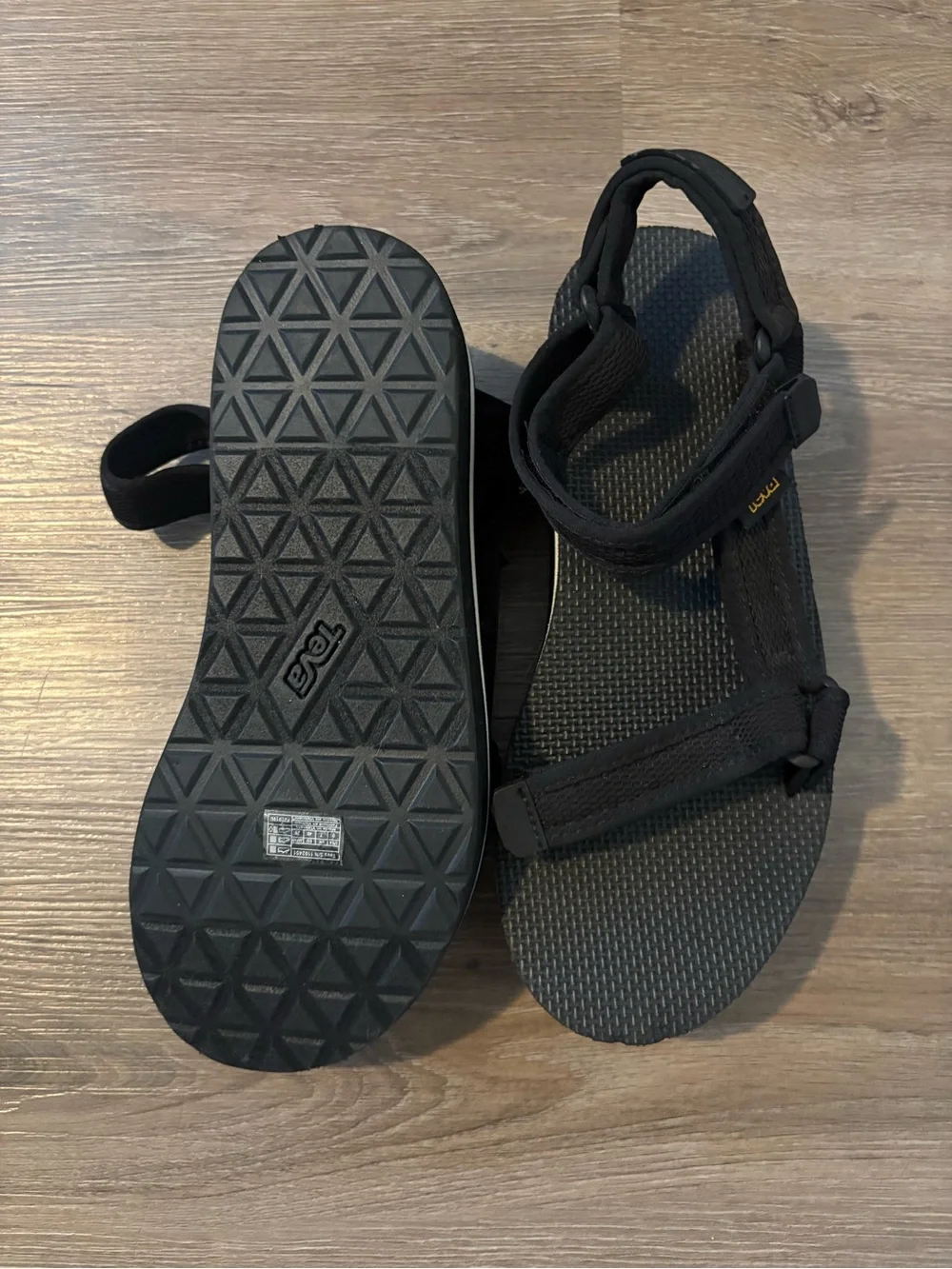 NWOT Teva Black Platform Sandals with White Midsole Stripe